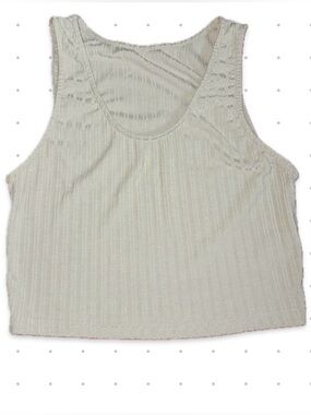 Light Green Ribbed Scoop Neck Crop Tank Top